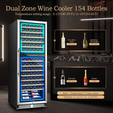 Load image into Gallery viewer, AOBOSI 24 inch Wine Cooler 154 Bottles Capacity Dual Zone - YC-408B