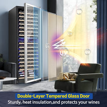 Load image into Gallery viewer, AOBOSI 24 inch Wine Cooler 176 Bottles Capacity Dual Zone - YC-510B