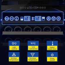 Load image into Gallery viewer, AOBOSI 24 inch Wine Cooler 176 Bottles Capacity Dual Zone - YC-510B