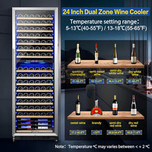 Load image into Gallery viewer, AOBOSI 24 inch Wine Cooler 176 Bottles Capacity Dual Zone - YC-510B