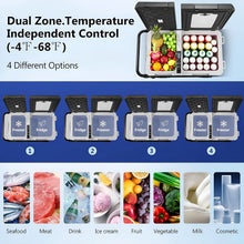 Load image into Gallery viewer, AOBOSI Portable Refrigerator on Wheels Dual Door Dual Zone 45qt/42L - J42