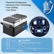 Load image into Gallery viewer, AOBOSI Portable Refrigerator on Wheels Dual Door Dual Zone 60qt/57L - J57