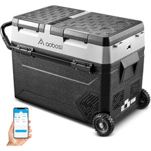 Load image into Gallery viewer, AOBOSI Portable Refrigerator on Wheels Dual Door Dual Zone 60qt/57L - J57