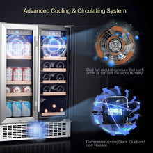 Load image into Gallery viewer, AOBOSI 24 Inch Beverage and Wine Cooler 18 Bottles and 57 Cans - YC120-2D