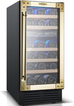 Load image into Gallery viewer, AOBOSI 28Bottles 15 Inch Retro Dual Zone Wine Cooler - JC-85B-RP