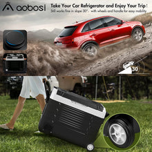 Load image into Gallery viewer, AOBOSI Portable Fridge on Wheels with Foldable Handles 59qt/55L - CE-EA55-BKW
