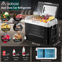 Load image into Gallery viewer, AOBOSI Portable Fridge on Wheels with Foldable Handles 59qt/55L - CE-EA55-BKW