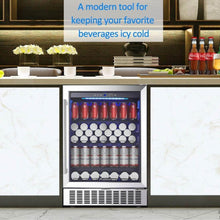 Load image into Gallery viewer, AOBOSI 24 Inch Beverage Cooler 164 CANS Beverage Refrigerator - JC-145C