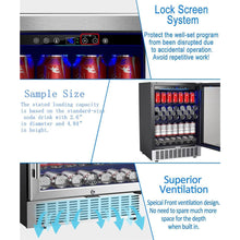 Load image into Gallery viewer, AOBOSI 24 Inch Beverage Cooler 164 CANS Beverage Refrigerator - JC-145C