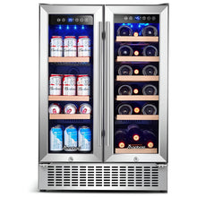 Load image into Gallery viewer, AOBOSI 24 Inch Beverage and Wine Cooler 18 Bottles and 57 Cans - YC120-2D