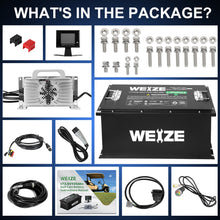 Load image into Gallery viewer, WEIZE 72V(73.6V) 105AH LiFePO4 Golf Cart Battery, 7728Wh Bluetooth Lithium Battery - Complete Kit - BAC-0115CR