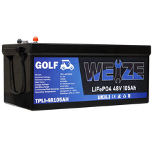 Load image into Gallery viewer, WEIZE 48V(51.2V) 105AH LiFePO4 Golf Cart Battery, 5376Wh Bluetooth Lithium Battery, 8000+ Cycles with 200A BMS, 10 Years Warranty - BAC-0117