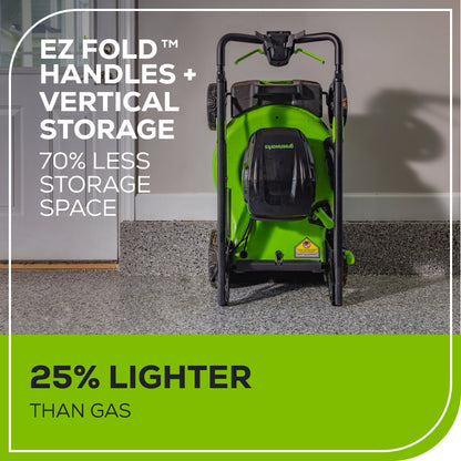 Greenworks 80V 22" Cordless Battery Dual Blade Self-Propelled Lawn Mower w/ (2) 4.0Ah Batteries & Rapid Charger - 2548102