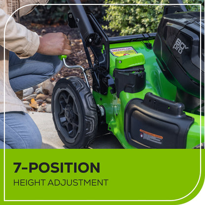 Greenworks 80V 22" Cordless Battery Dual Blade Self-Propelled Lawn Mower w/ (2) 4.0Ah Batteries & Rapid Charger - 2548102