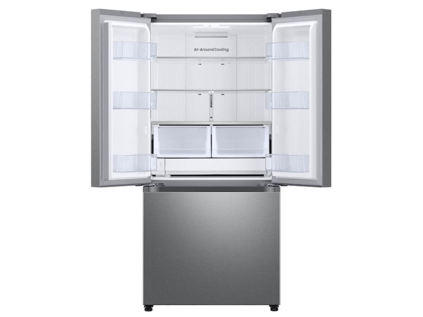 SAMSUNG 25 cu. ft. 33" 3-Door French Door Refrigerator with Dual Auto Ice Maker in Stainless Steel - RF25C5151SR-KT