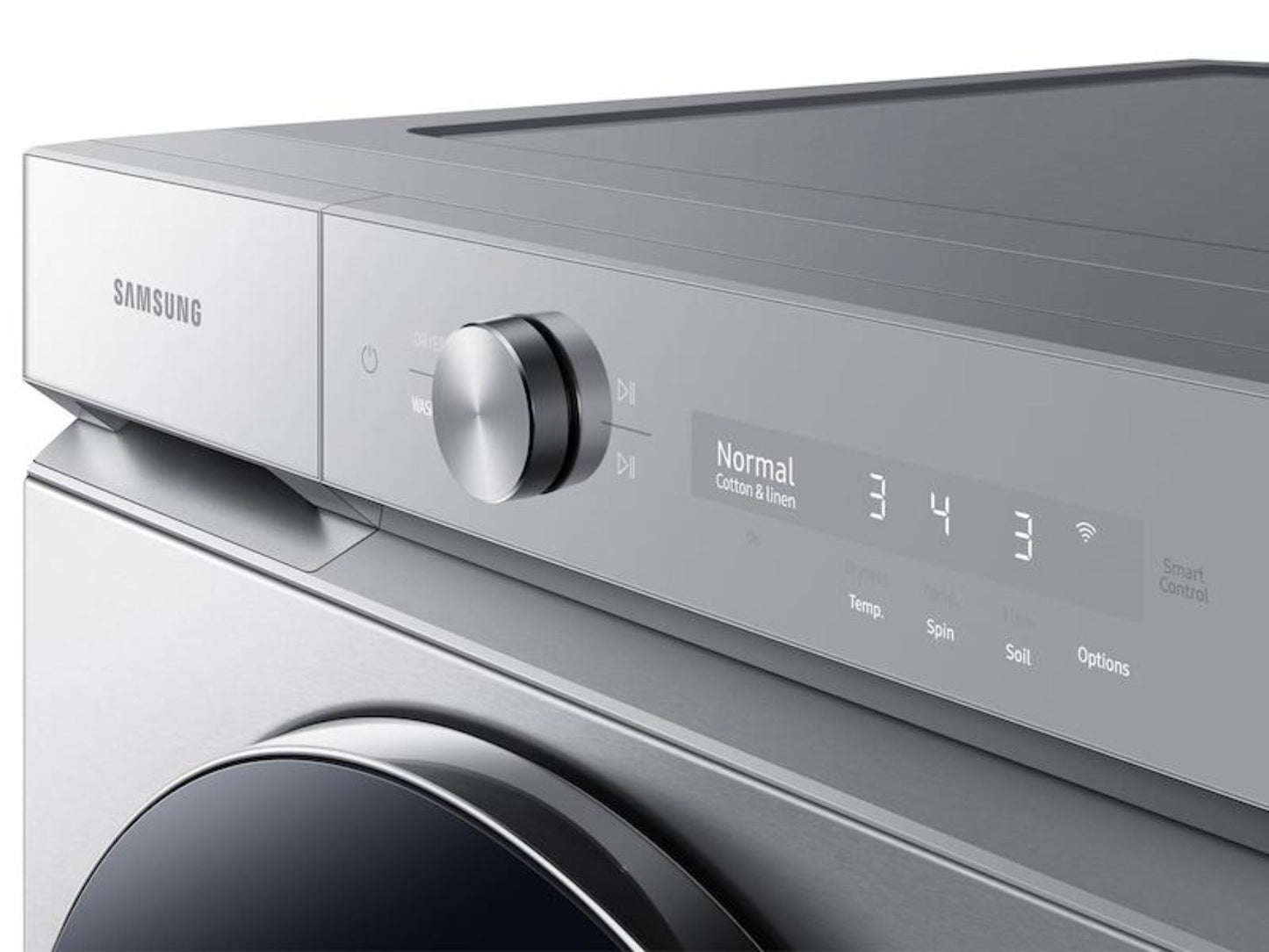 SAMSUNG Bespoke 7.6 cu. ft. Ultra Capacity Electric Dryer with AI Optimal Dry and Super Speed Dry in Silver Steel - DVE53BB8900TA3-KT