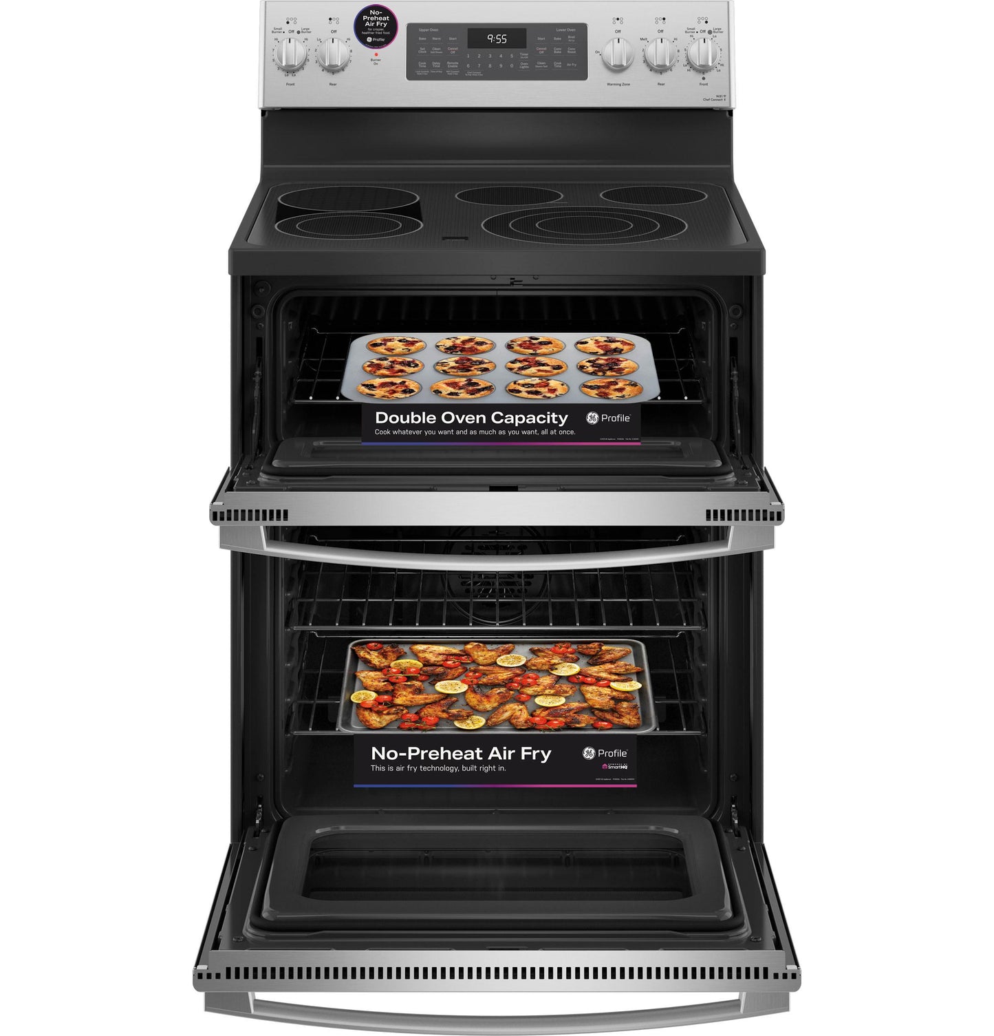 GE APPLIANCES PB965YPFS GE Profile™ 30" Smart Free-Standing Electric Double Oven Convection Range with No Preheat Air Fry - PB965YPFS-KT