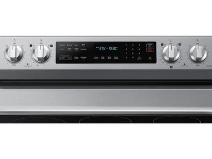 SAMSUNG 6.3 cu. ft. Smart Freestanding Electric Range with No-Preheat Air Fry, Convection+ & Griddle in Stainless Steel - NE63A6711SS-KT