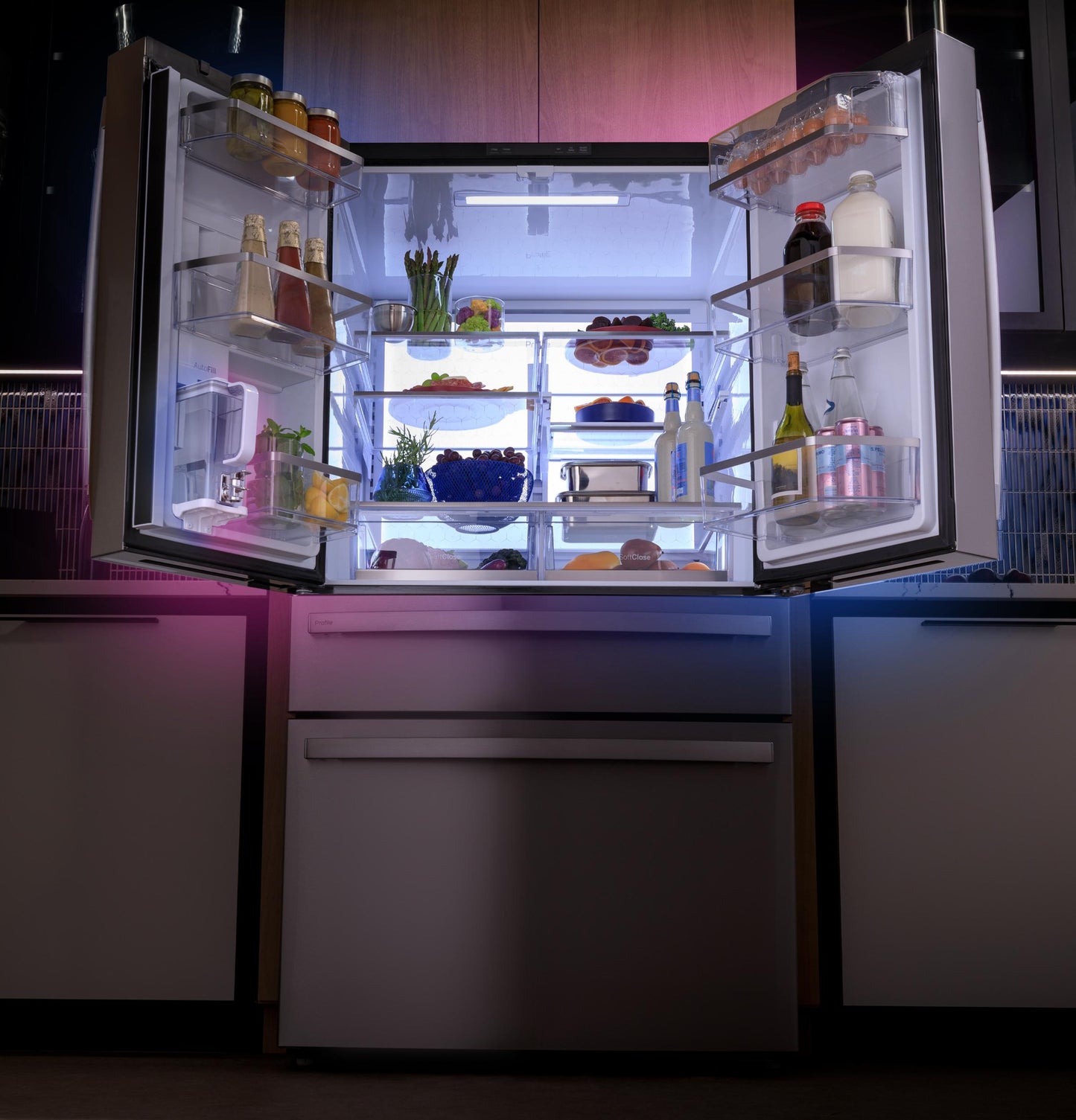 GE 23.2 Cu. Ft. Smart 4-Door French-Door Fridge, Counter-Depth - PJE23BYWFS-KT