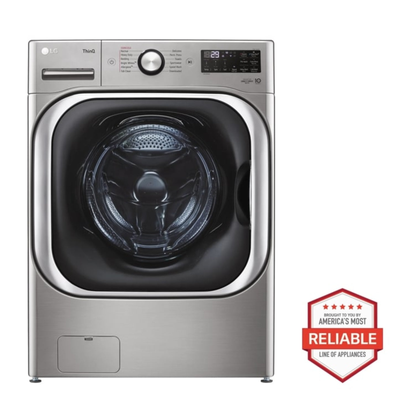 SAMSUNG LG 9.0 cu. ft. Mega Capacity Smart wi-fi Enabled Front Load Electric Dryer with TurboSteam™ and Built-In Intelligence - DLEX8980V-KT