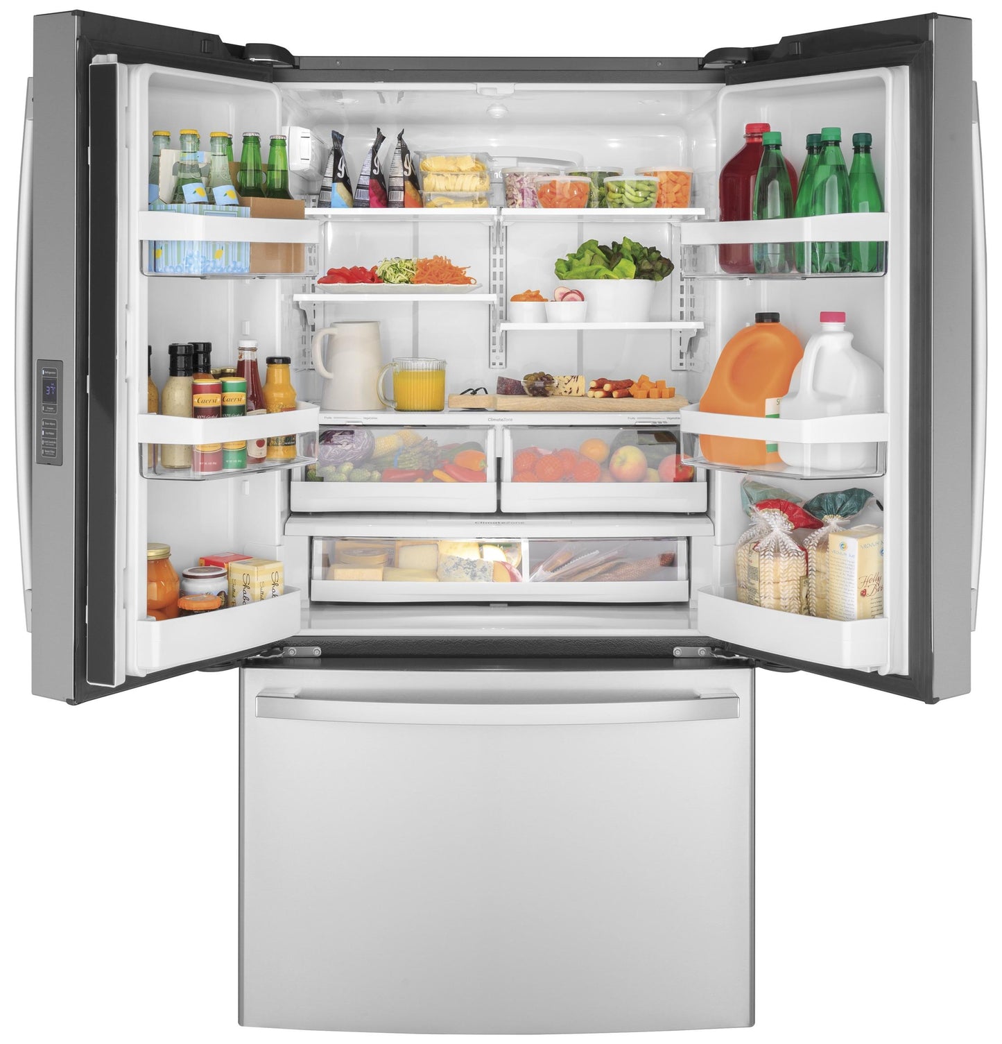 GE APPLIANCES GWE23GYNFS GE® ENERGY STAR® 23.1 Cu. Ft. Counter-Depth Fingerprint Resistant French-Door Refrigerator - GWE23GYNFS-KT