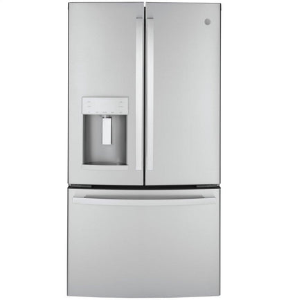 GE APPLIANCES GYE22GYNFS GE® ENERGY STAR® 22.1 Cu. Ft. Counter-Depth Fingerprint  - Resistant French-Door Refrigerator - GYE22GYNFS