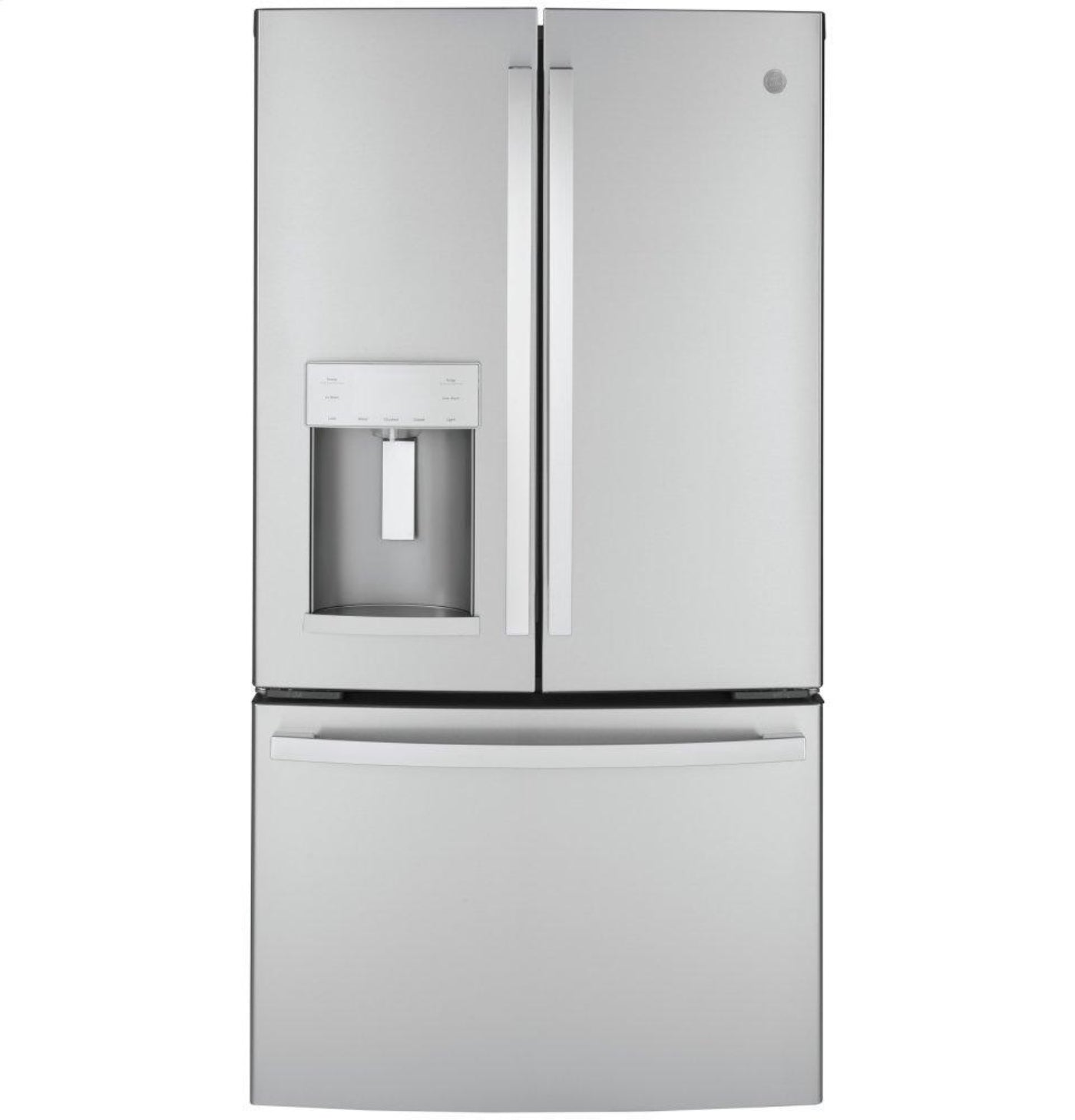 GE APPLIANCES GYE22GYNFS GE® ENERGY STAR® 22.1 Cu. Ft. Counter-Depth Fingerprint  - Resistant French-Door Refrigerator - GYE22GYNFS