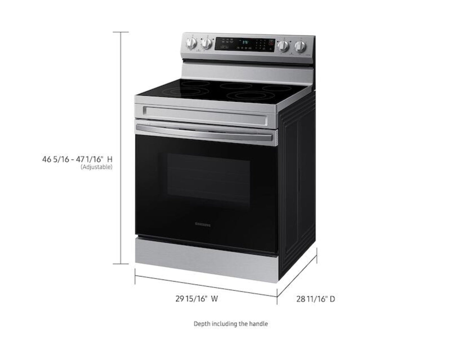 SAMSUNG 6.3 cu. ft. Smart Freestanding Electric Range with Rapid Boil™ & Self Clean in Stainless Steel - NE63A6311SS-KT