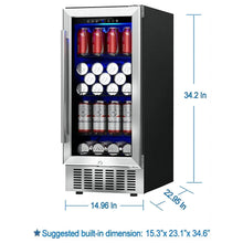 Load image into Gallery viewer, AOBOSI 15 inch Beverage Refrigerator 100 Cans - ‎JC-85C
