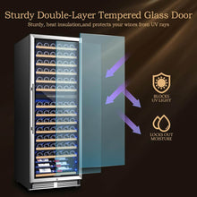 Load image into Gallery viewer, AOBOSI 24 inch Wine Cooler 154 Bottles Capacity Dual Zone - YC-408B
