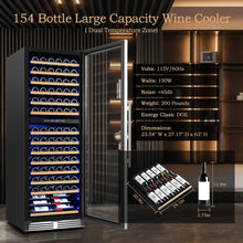 Load image into Gallery viewer, AOBOSI 24 inch Wine Cooler 154 Bottles Capacity Dual Zone - YC-408B
