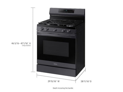 SAMSUNG 6.0 cu. ft. Smart Freestanding Gas Range with No-Preheat Air Fry & Convection in Black Stainless Steel - NX60A6511SG-KT
