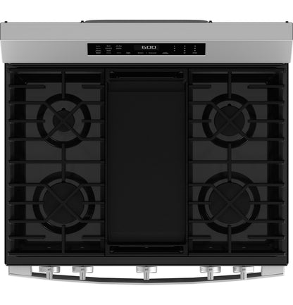 GE APPLIANCES GGF600AVSS GE(R) 30" Free-Standing Gas Convection Range with No Preheat Air Fry and EasyWash(TM) Oven Tray - GGF600AVSS-KT