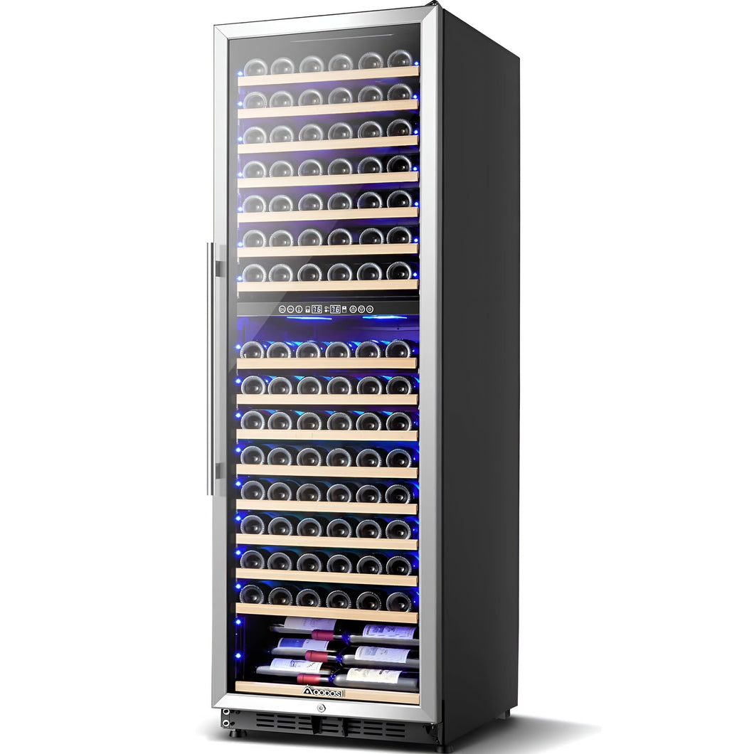 AOBOSI 24 inch ‎Wine Cooler 176 Bottles Capacity Dual Zone - YC-510B