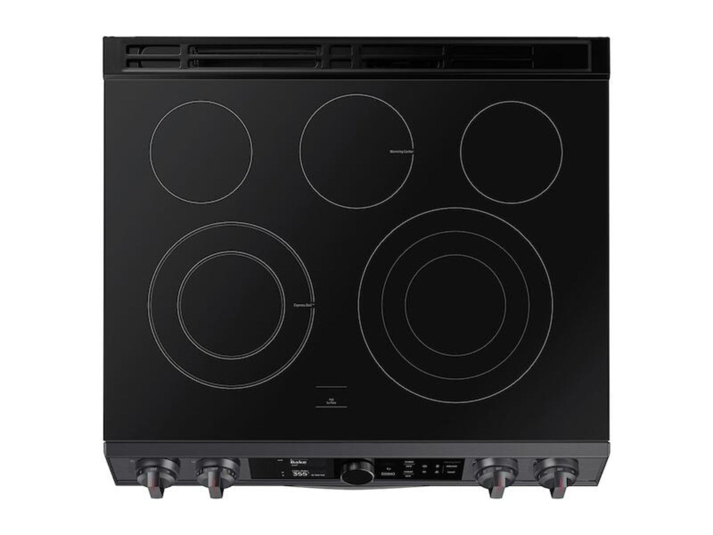 SAMSUNG 6.3 cu ft. Smart Slide-in Electric Range with Smart Dial, Air Fry, & Flex Duo™ in Black Stainless Steel - NE63T8751SG-KT
