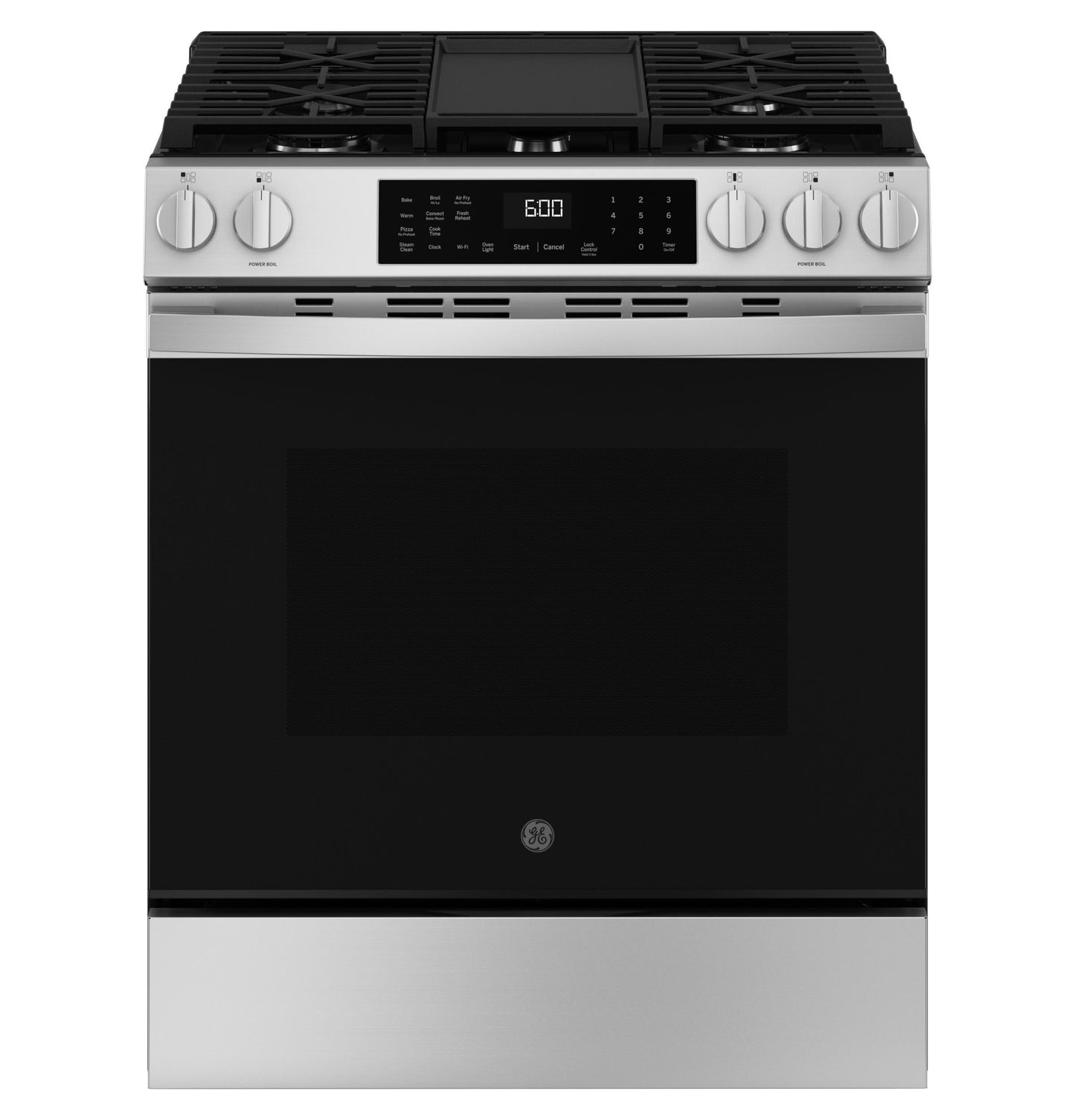 GE APPLIANCES GGS600AVFS GE(R) 30" Slide-In Front-Control Convection Gas Range with No Preheat Air Fry and EasyWash(TM) Oven Tray - GGS600AVFS-KT