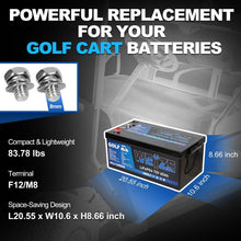 Load image into Gallery viewer, WEIZE 76.8V 65AH LiFePO4 Golf Cart Battery, 4992Wh Bluetooth Lithium Battery - BAC-0118
