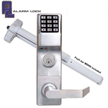 Alarm Lock Trilogy  Keypad Digital Lock w/ Audit Trail - for M9900 Panic Exit Bar - 26D - Satin Chrome - ALL-ETDLS1G/26DM99K