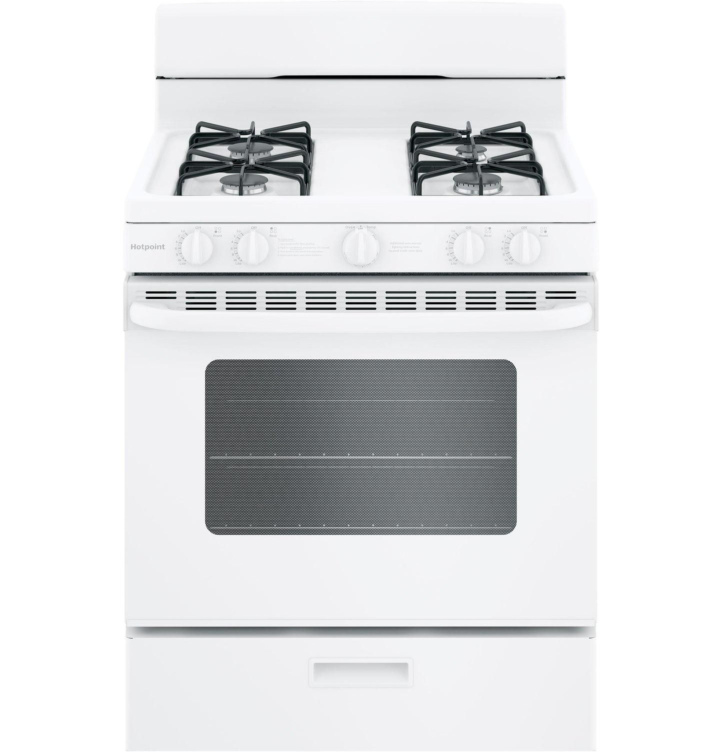 HOTPOINT 30" Free-Standing Gas Range with Cordless Battery Ignition - RGBS200DMWW-KT