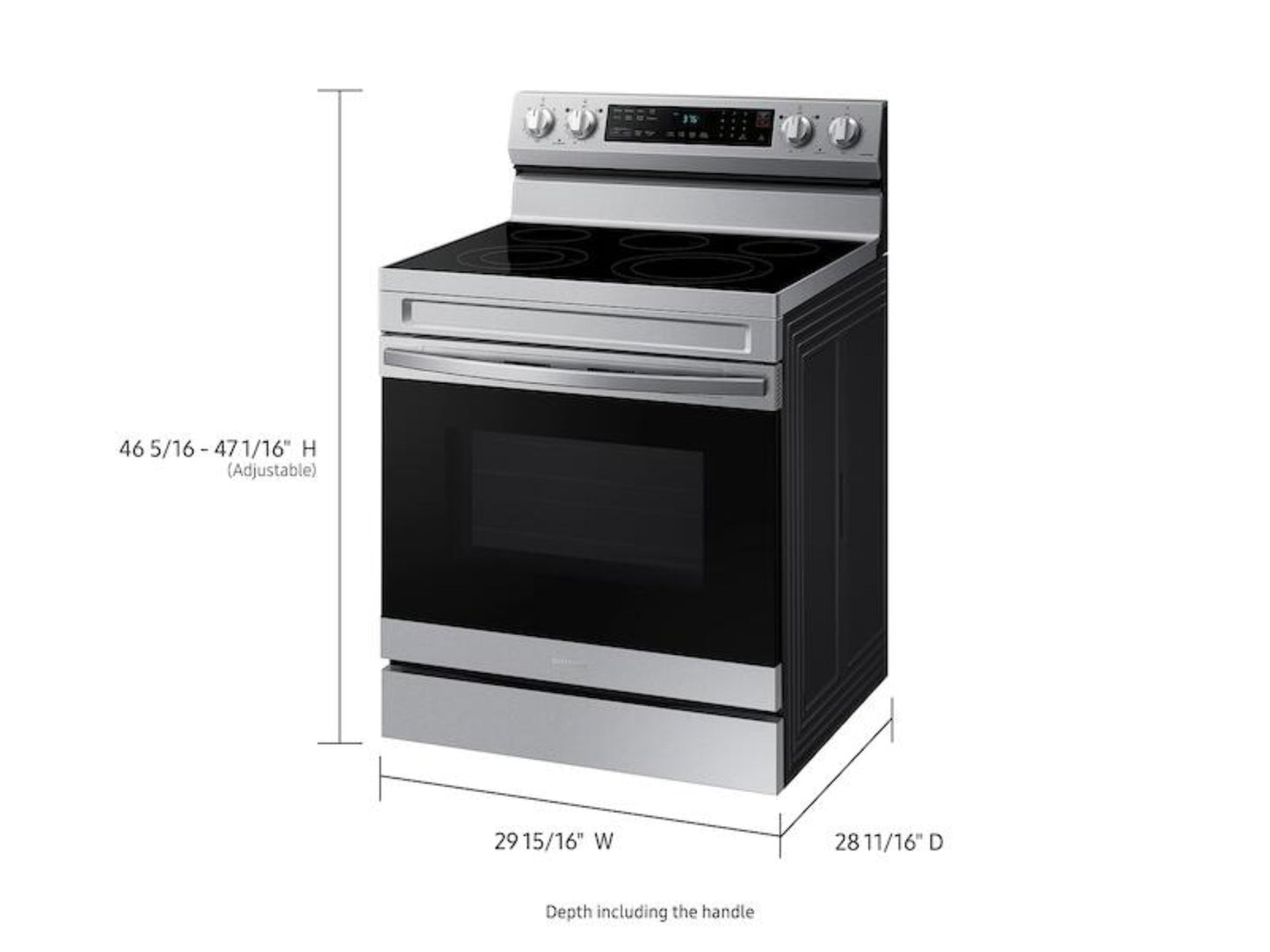 SAMSUNG 6.3 cu. ft. Smart Freestanding Electric Range with No-Preheat Air Fry & Convection in Stainless Steel - NE63A6511SS-KT