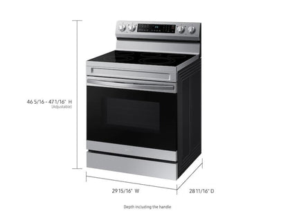 SAMSUNG 6.3 cu. ft. Smart Freestanding Electric Range with No-Preheat Air Fry & Convection in Stainless Steel - NE63A6511SS-KT