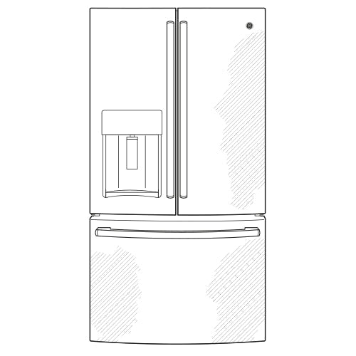 GE APPLIANCES GYE22GMNES GE® ENERGY STAR® 22.1 Cu. Ft. Counter-Depth French-Door Refrigerator -GYE22GMNES-KT