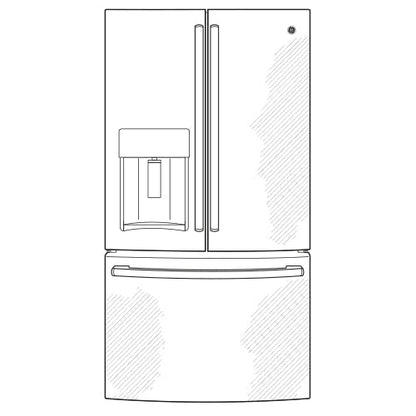 GE APPLIANCES GYE22GMNES GE® ENERGY STAR® 22.1 Cu. Ft. Counter-Depth French-Door Refrigerator -GYE22GMNES-KT
