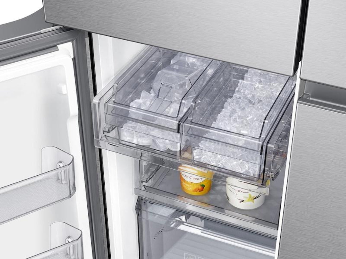 Samsung - RF29A9671SR - 29 cu. ft. Smart 4-Door Flex™ refrigerator with Beverage Center and a Dual Ice Maker with Ice Bites in Stainless Steel - RF29A9671SR-KT