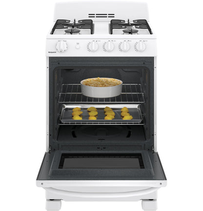 HOTPOINT 24" Front-Control Free-Standing Gas Range with Large Window - RGAS300DMWW-KT