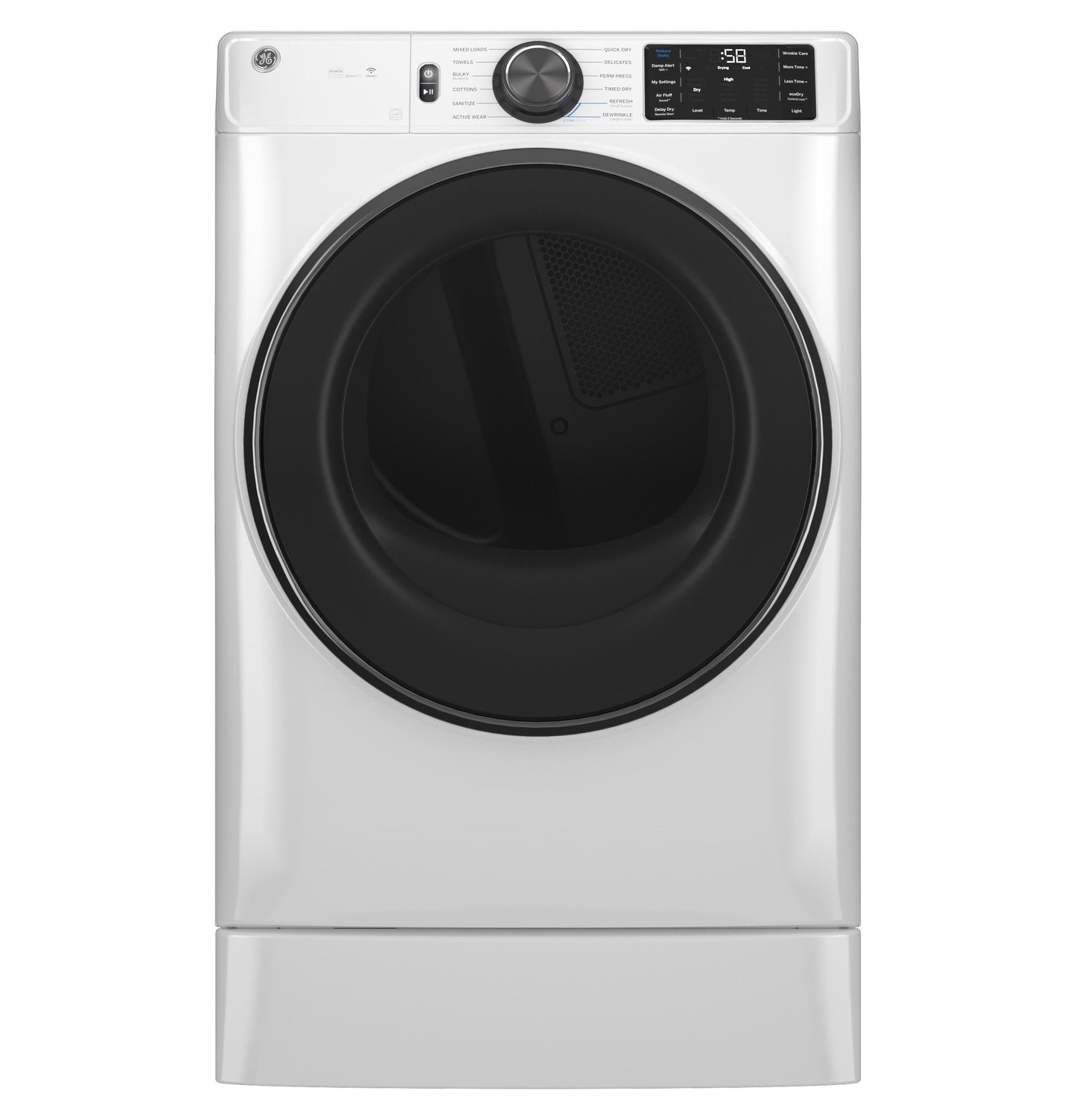 GE APPLIANCES GFD65ESSVWW GE(R) 7.8 cu. ft. Capacity Smart Front Load Electric Dryer with Steam and Sanitize Cycle - GFD65ESSVWW-KT