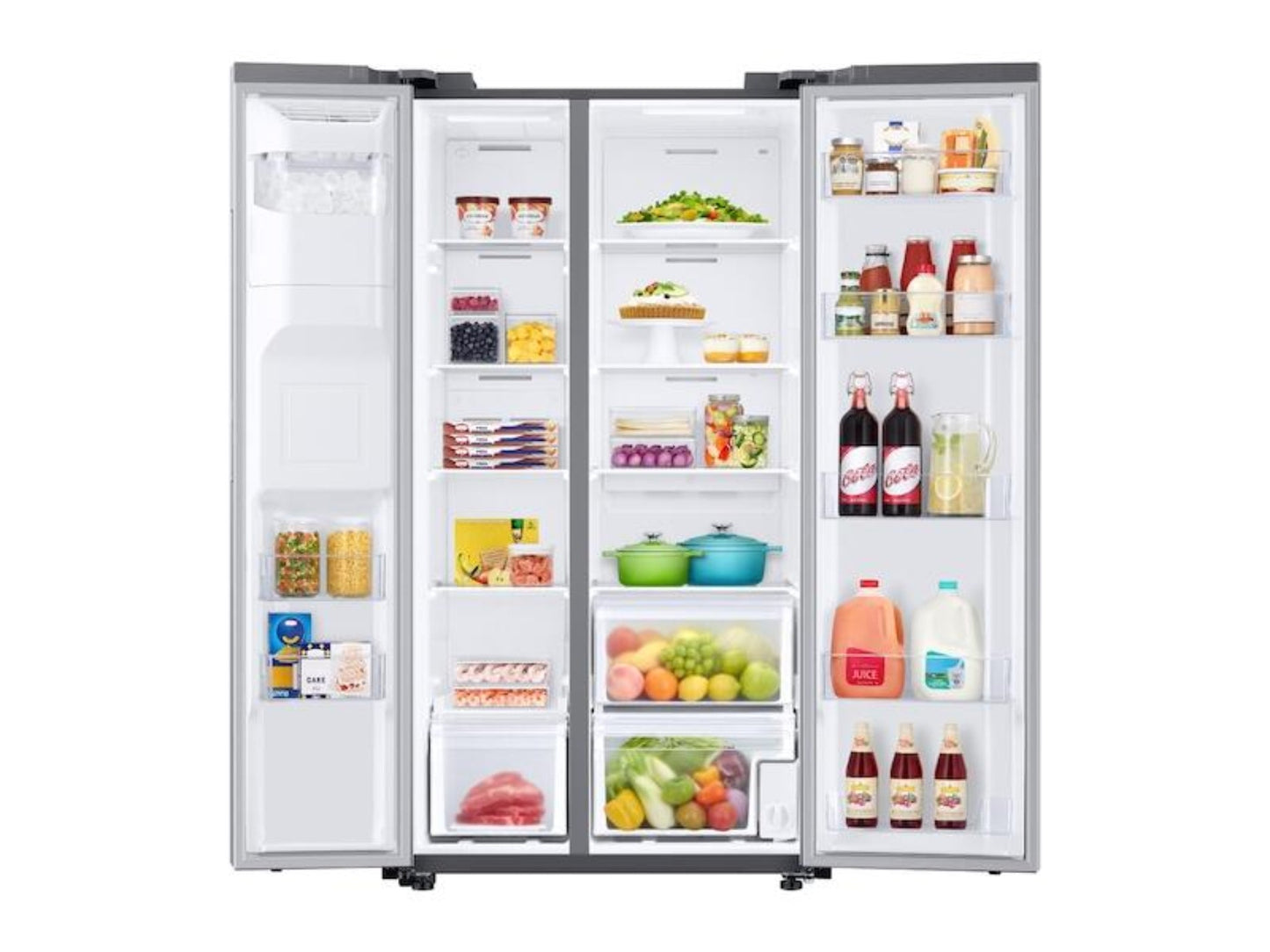 SAMSUNG  22 cu. ft. Counter Depth Side-by-Side Refrigerator in Stainless Steel - RS22T5201SR-KT