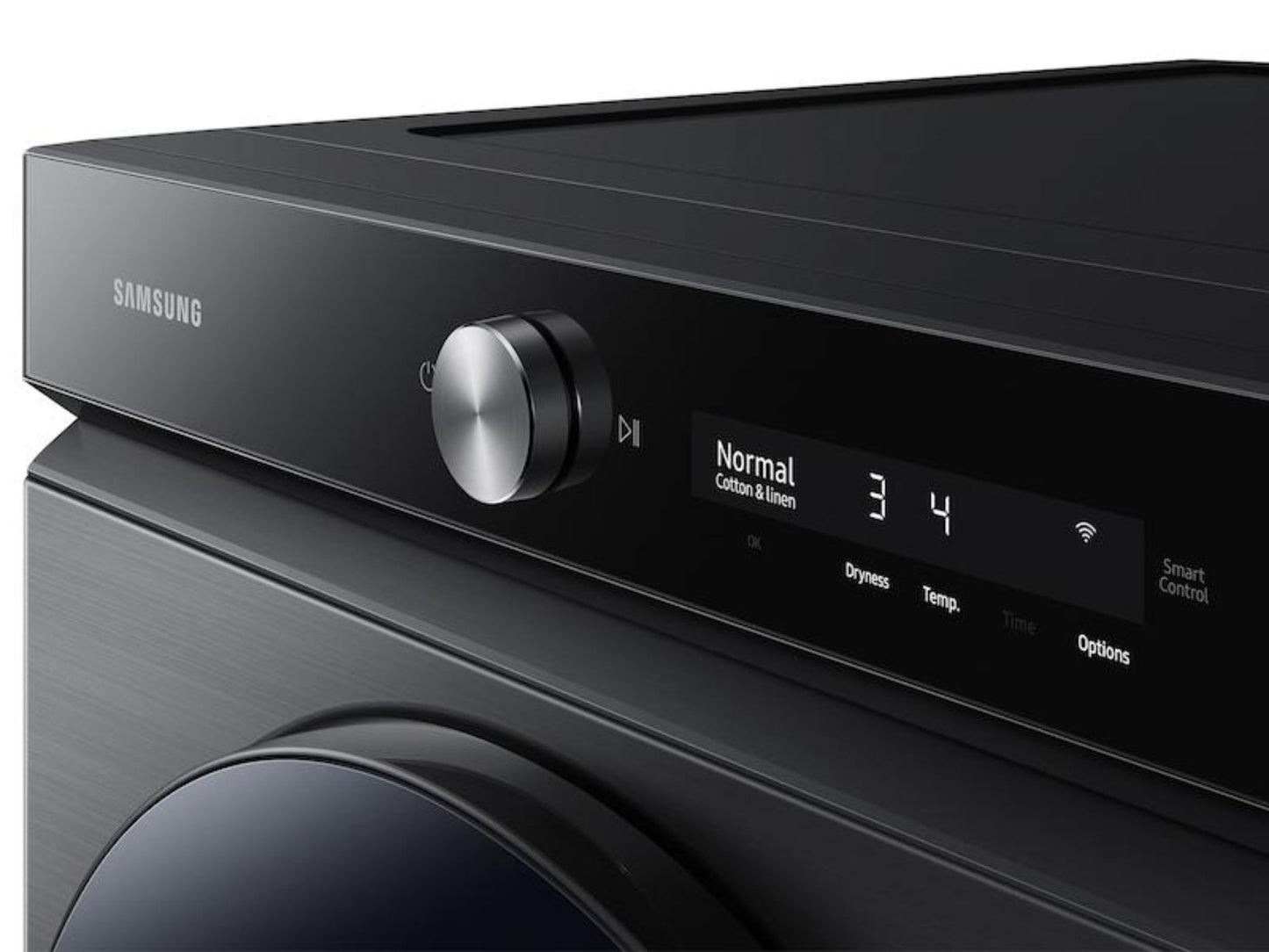 SAMSUNG Bespoke 7.6 cu. ft. Ultra Capacity Electric Dryer with Super Speed Dry and AI Smart Dial in Brushed Black - DVE53BB8700VA3-KT