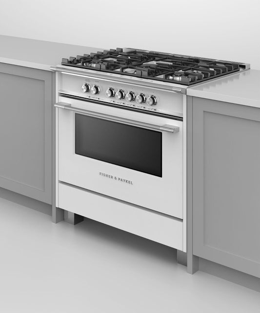 FISHER & PAYKEL OR36SCG4W1 Gas Range, 36", 5 Burners - OR36SCG4W1-KT