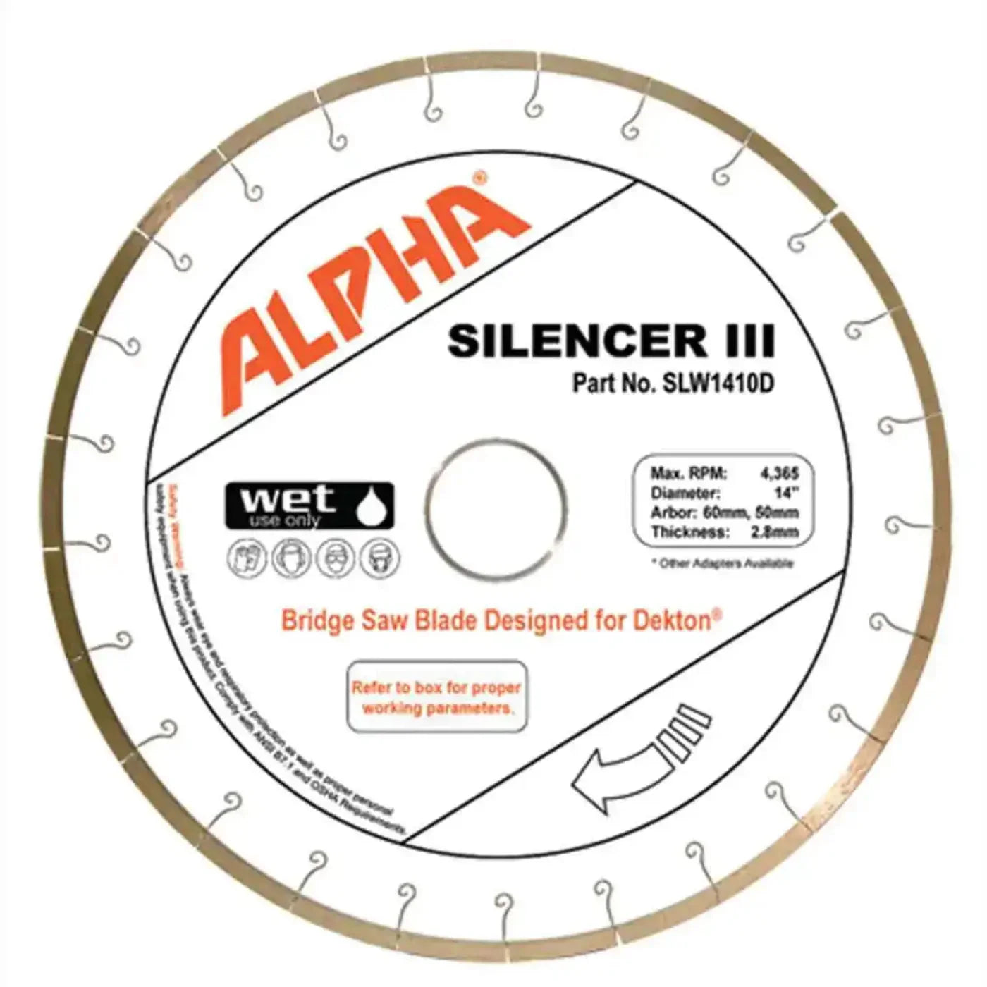 Alpha Silencer III Dekton Bridge Saw Blade - 6423-12 in